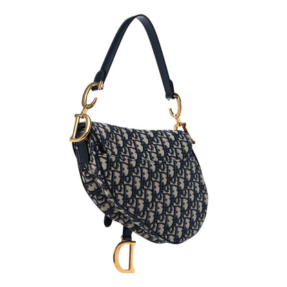 Christian Dior Oblique Saddle Bag Blue 3 of 10