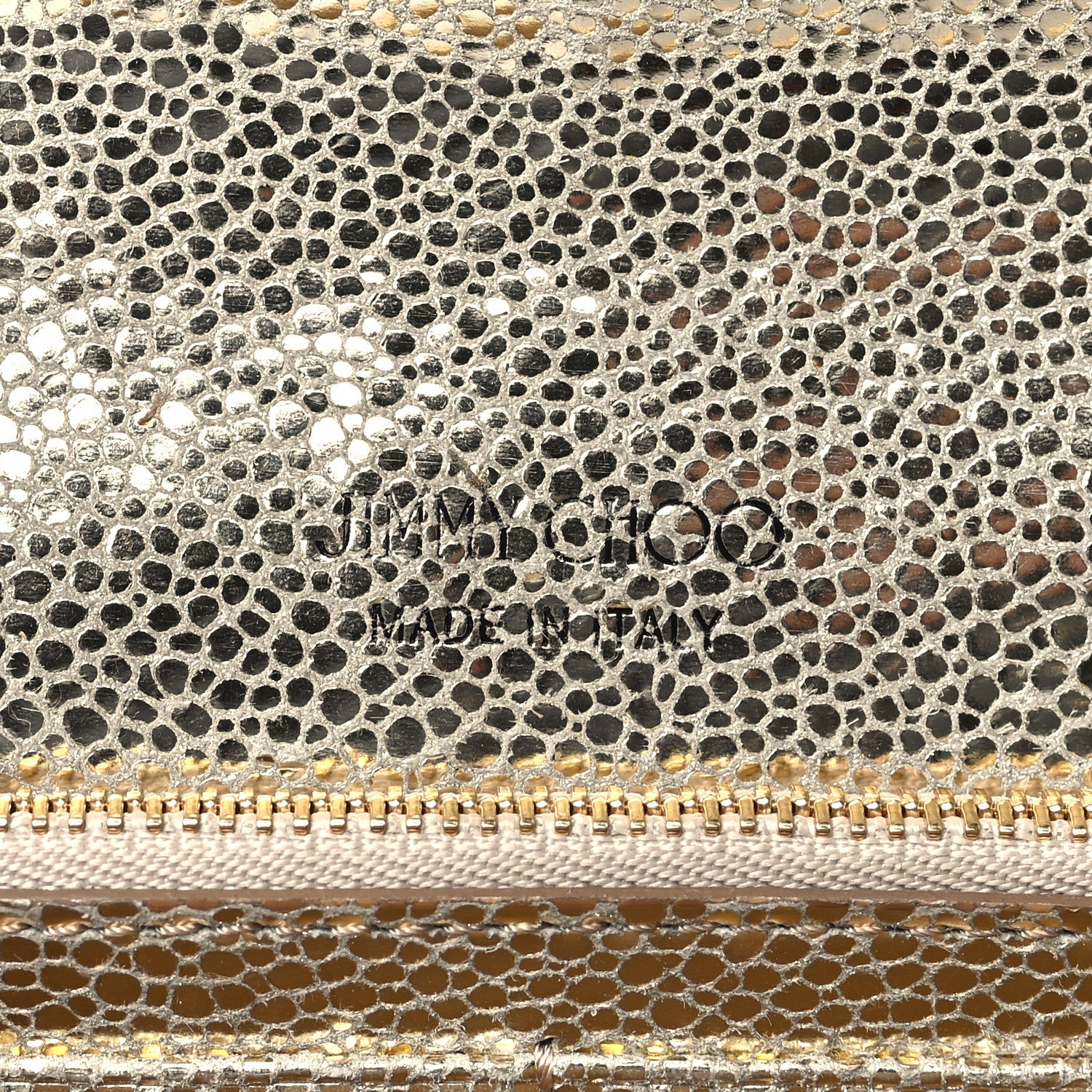 Jimmy Choo Glitter Fabric Milla Chain Wallet Champagne 6 of 9