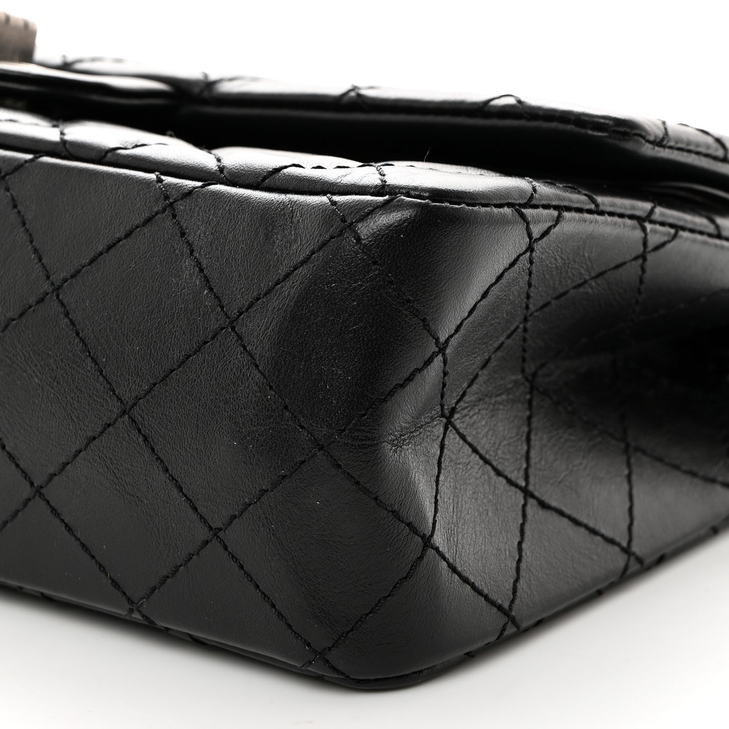 Aged Calfskin Quilted 2.55 Reissue 225 Flap Black