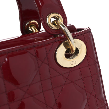 Christian Dior Patent Cannage Mini Lady Dior Red 11 of 13