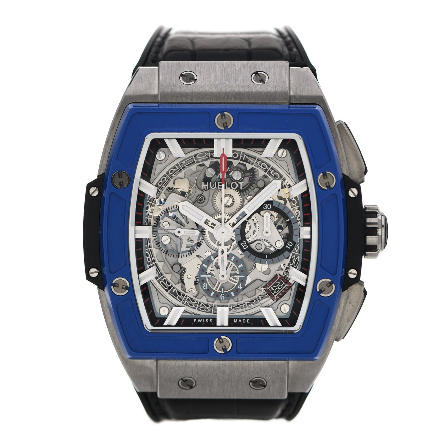 Titanium Alligator 42mm Spirit of Big Bang Automatic Watch Blue 641.NM.0173.LR