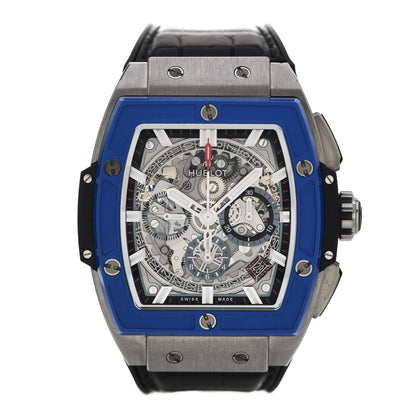 Hublot Titanium Alligator 42mm Spirit of Big Bang Automatic Watch Blue 641.NM.0173.LR 1 of 5