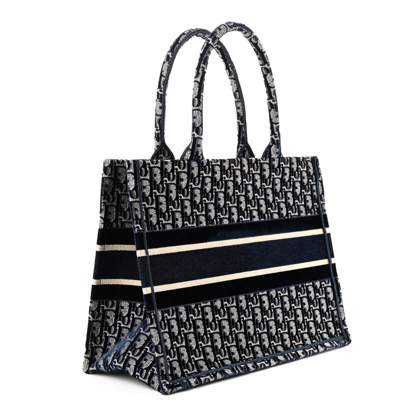 Oblique Velvet Medium Book Tote Blue Multicolor