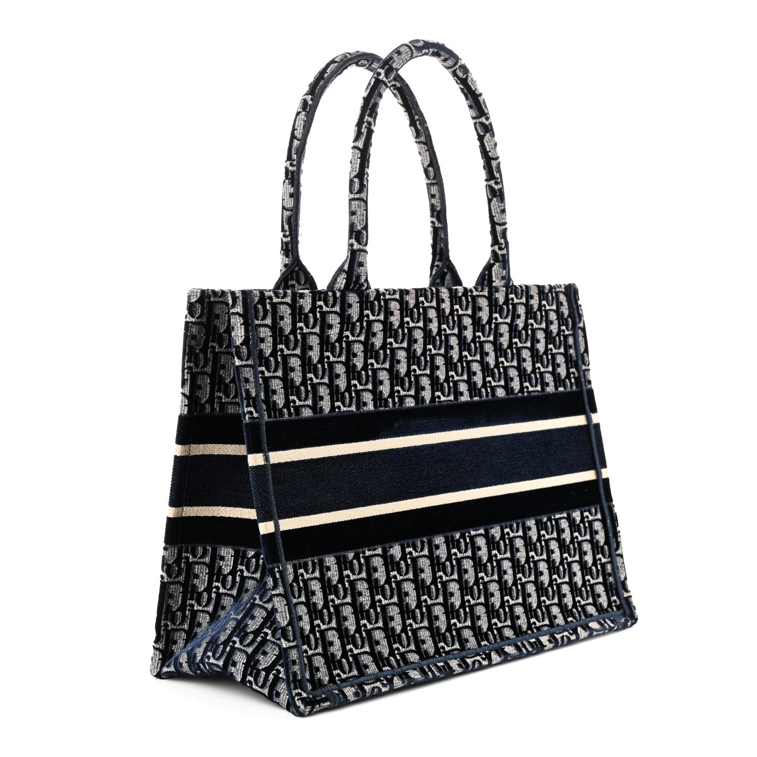 Christian Dior Oblique Velvet Medium Book Tote Blue Multicolor 3 of 10