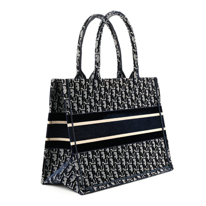 Christian Dior Oblique Velvet Medium Book Tote Blue Multicolor 3 of 10