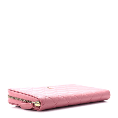 Chanel Caviar Quilted Large Gusset Zip Around Wallet Dark Pink 4 of 8