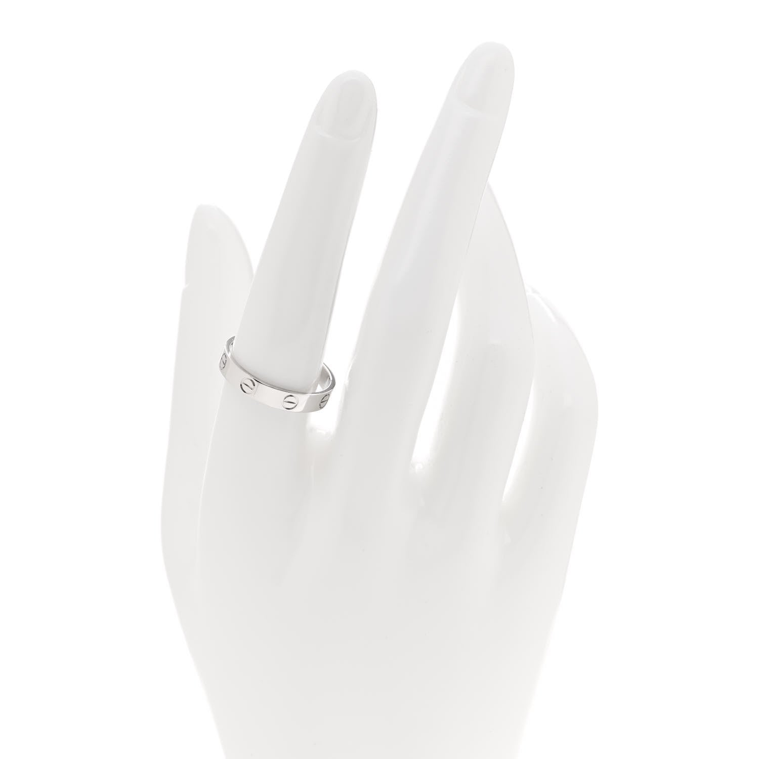 Cartier Platinum 3.5mm LOVE Wedding Band Ring 57 8 2 of 4