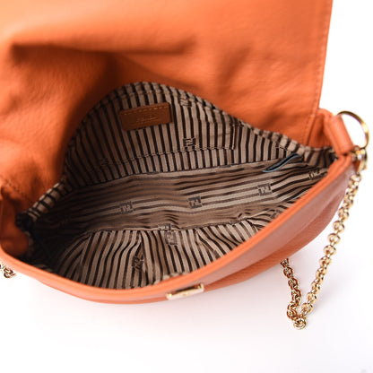 Fendi Vitello Flamingo Fendista Pouchette Crossbody Arancio 5 of 9
