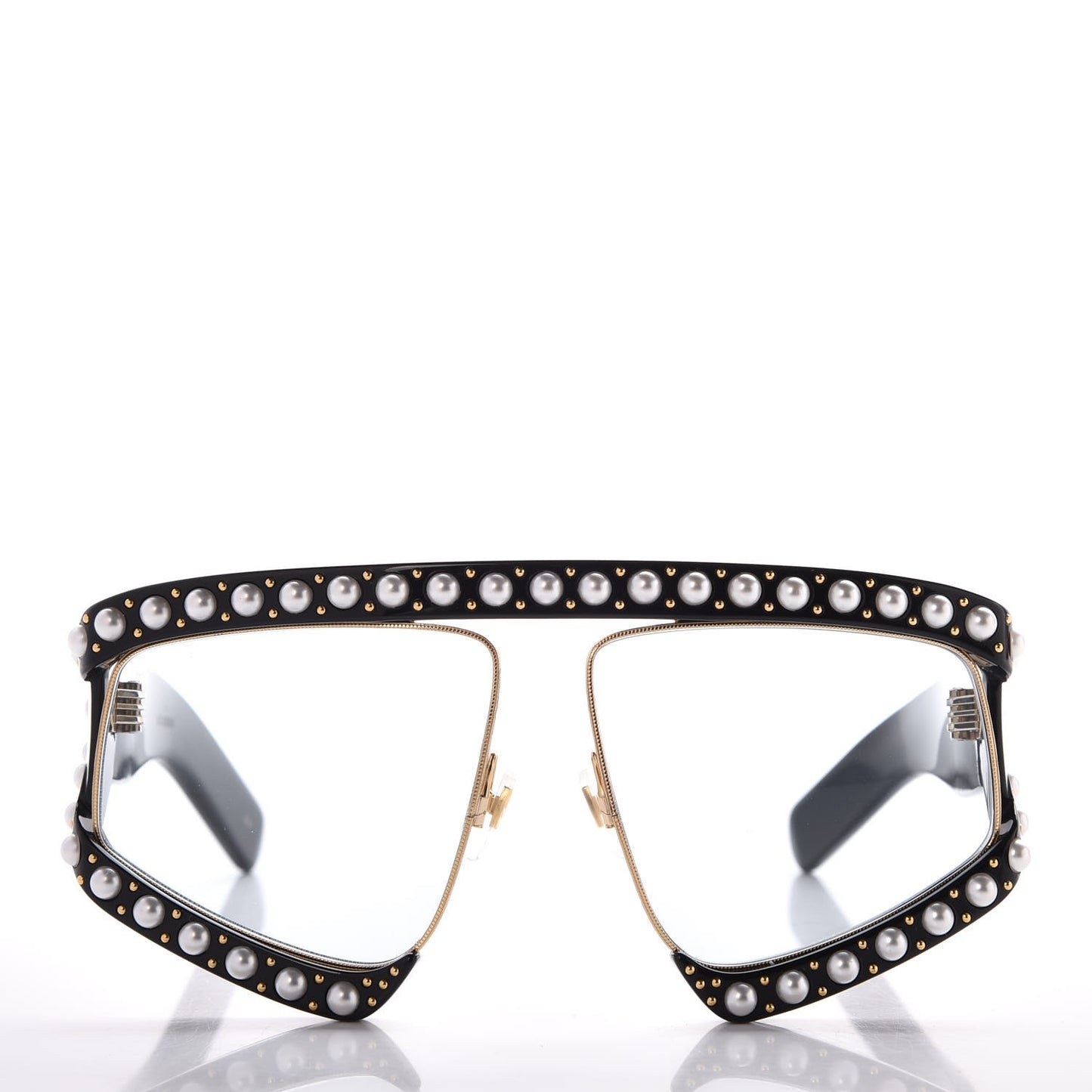 Acetate Pearl Rectangular Frame Sunglasses GG0234S Black