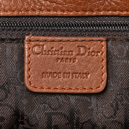 Christian Dior Pebbled Calfskin Braided Gaucho Saddle Handle Bag Brown 6 of 14