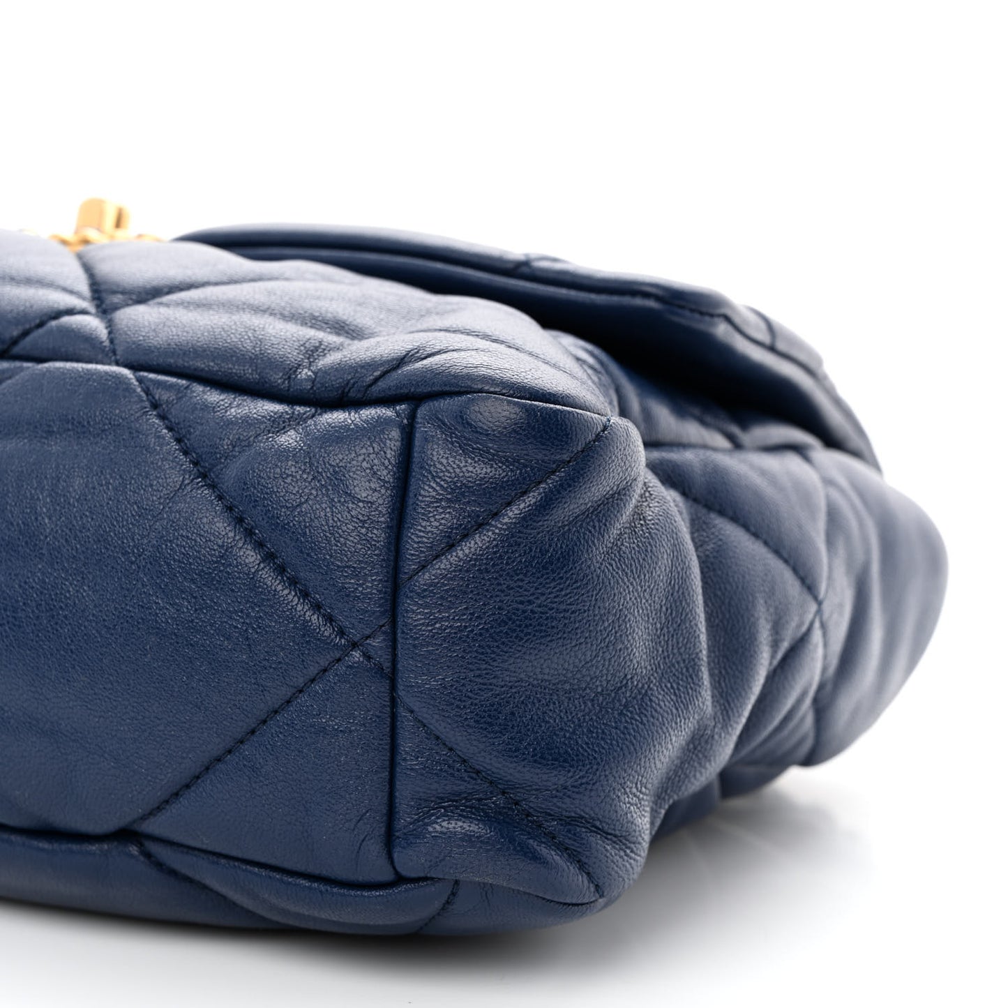 Goatskin Quilted Large Chanel 19 Flap Dark Blue