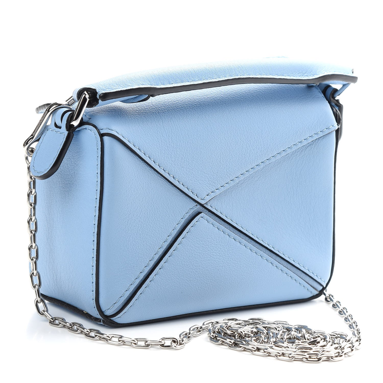Loewe Calfskin Nano Puzzle Bag Blue 2 of 8