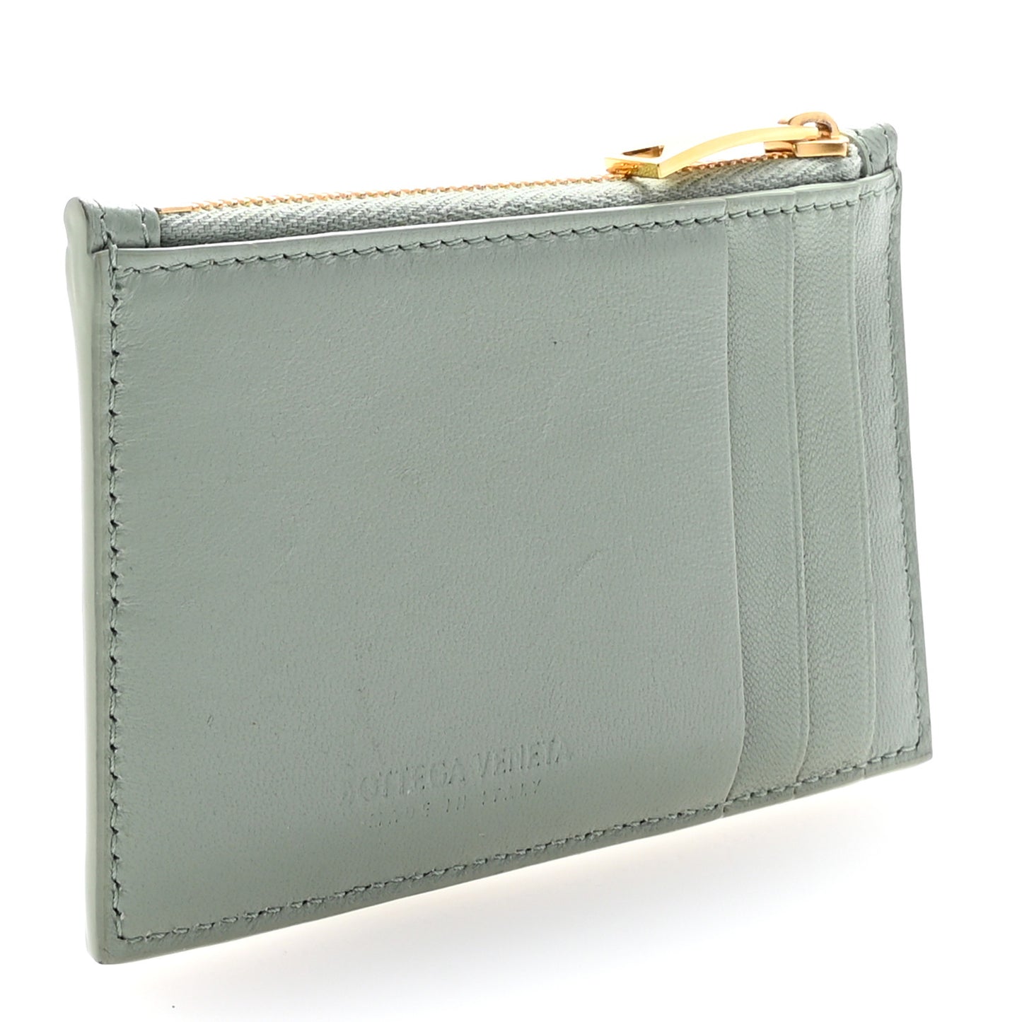 Nappa Maxi Intrecciato Zipped Card Case New Sauge