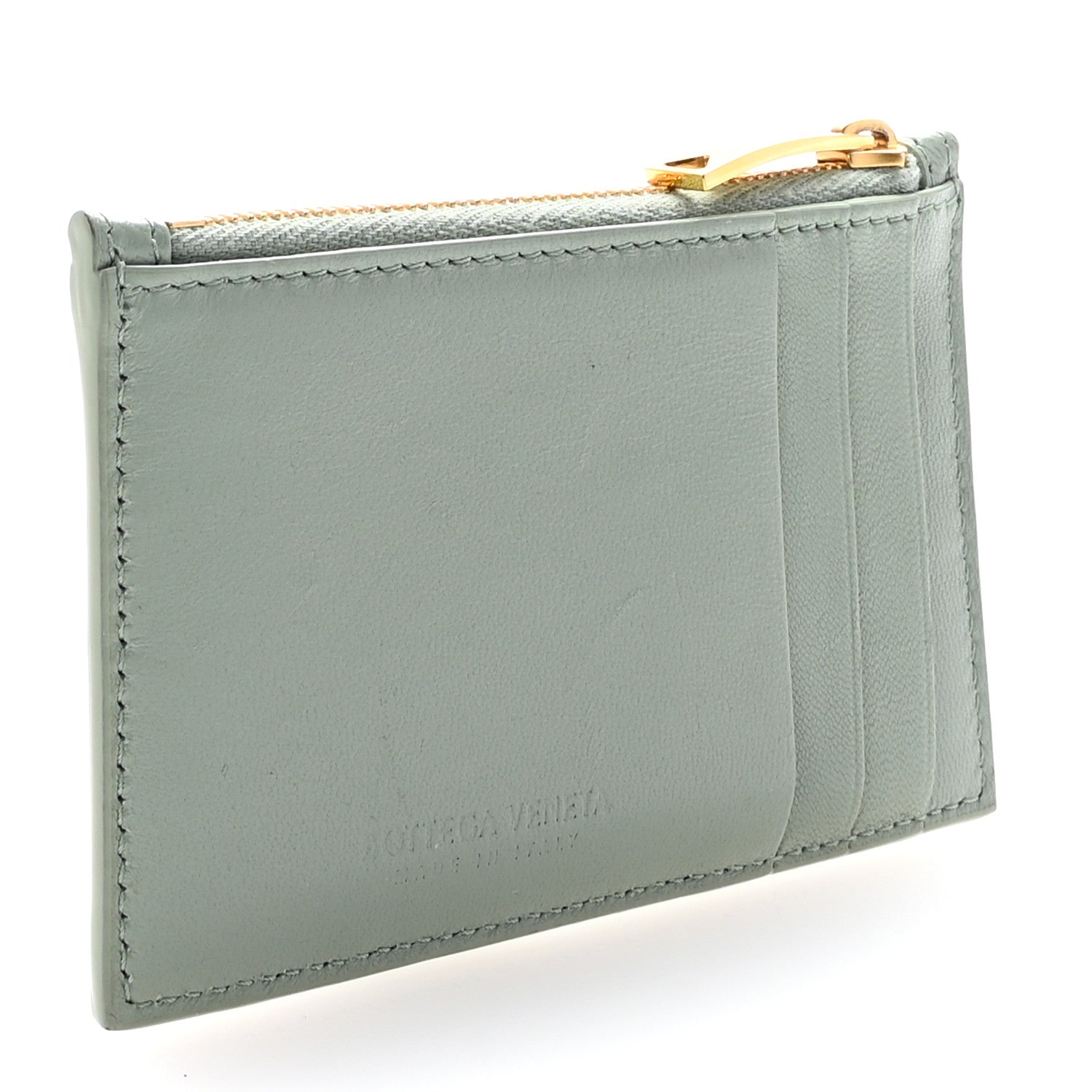 Bottega Veneta Nappa Maxi Intrecciato Zipped Card Case New Sauge 3 of 7