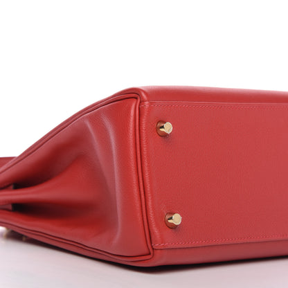 Hermes Evercolor Kelly Retourne 32 Rouge Casaque 6 of 10