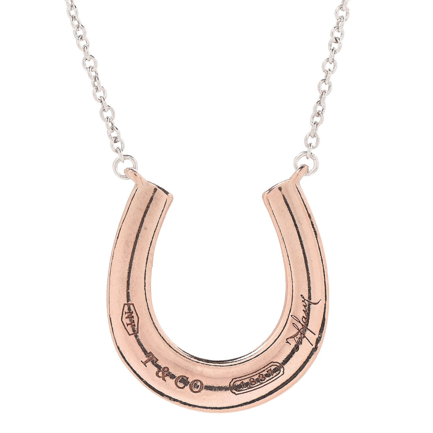 Tiffany Sterling Silver Rubedo 1837 Horseshoe Pendant Necklace 4 of 6