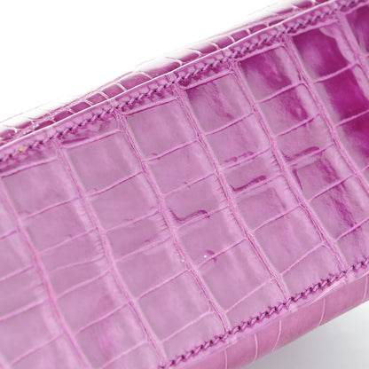 Hermes Shiny Alligator Kelly Pochette Violet 18 of 21