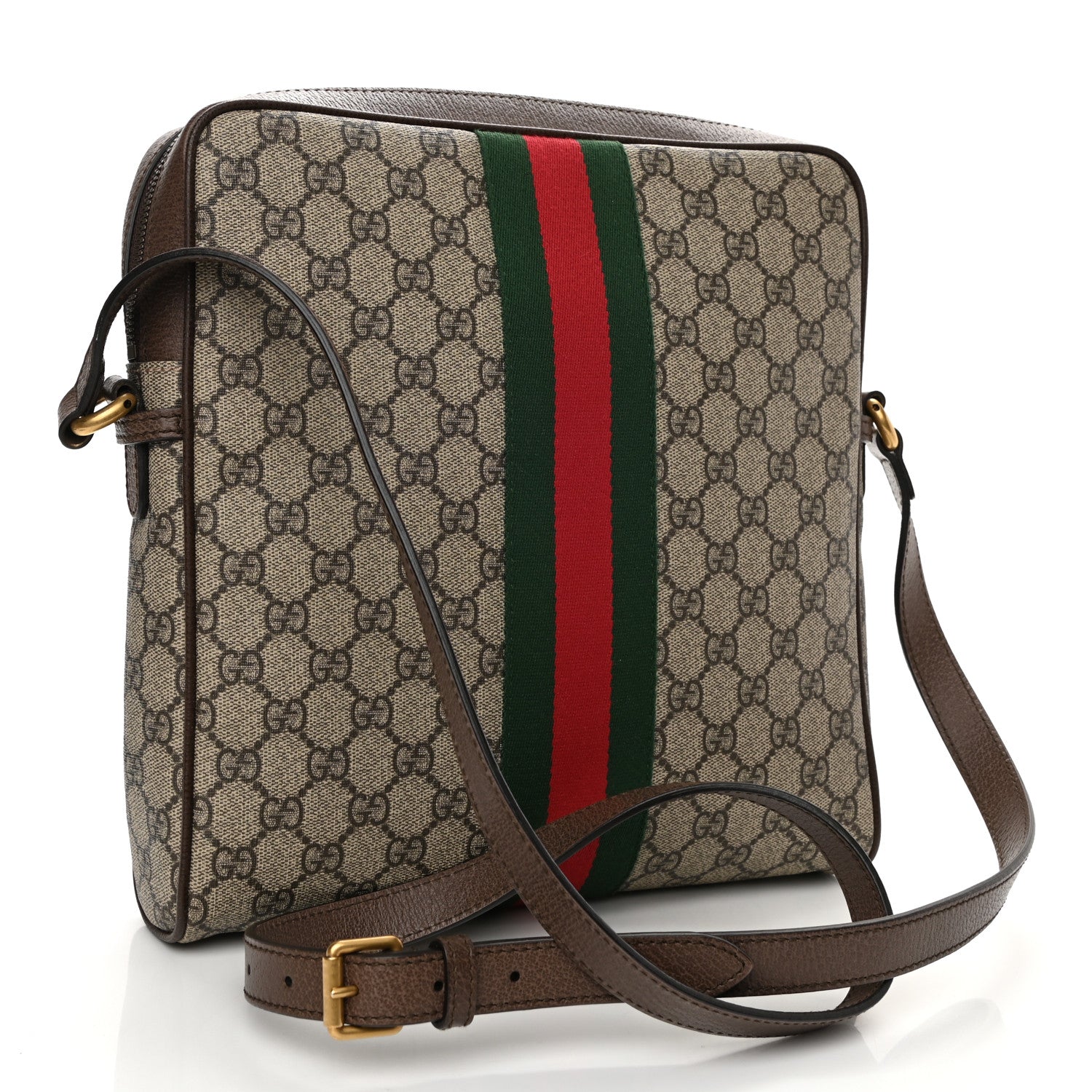 Gucci GG Supreme Monogram Web Medium Ophidia Messenger Bag Brown 3 of 11