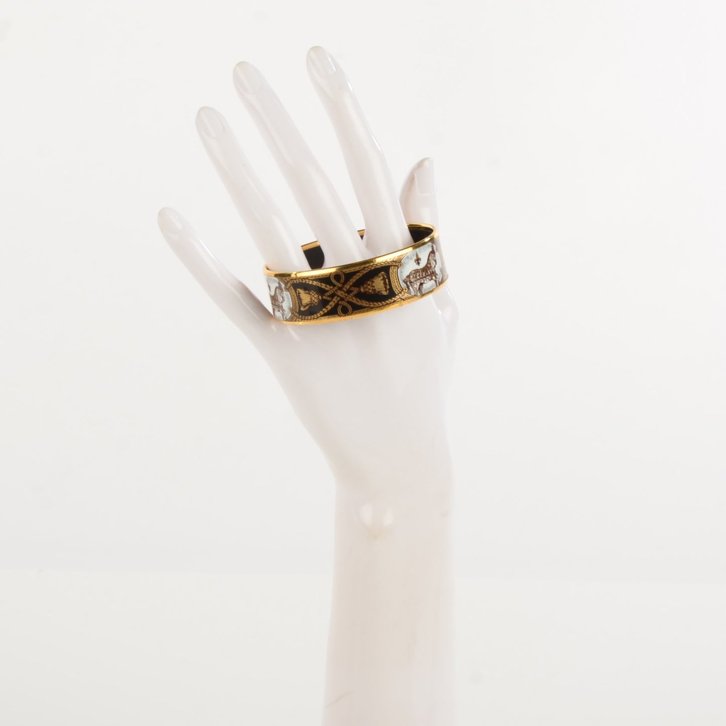 Enamel Printed Wide Grand Apparat Bracelet 62 Black