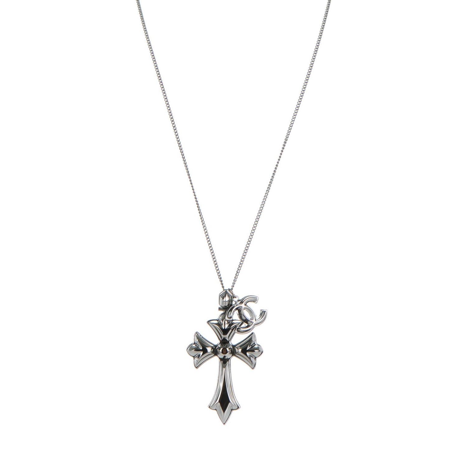 CC Cross Pendant Necklace Silver