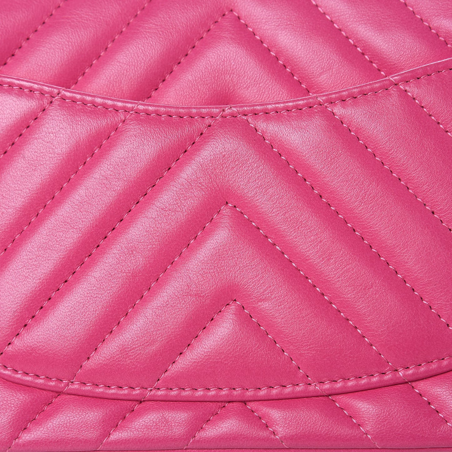 Lambskin Chevron Quilted Mini Rectangular Flap Pink