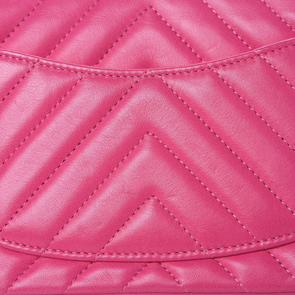 Chanel Lambskin Chevron Quilted Mini Rectangular Flap Pink 11 of 12