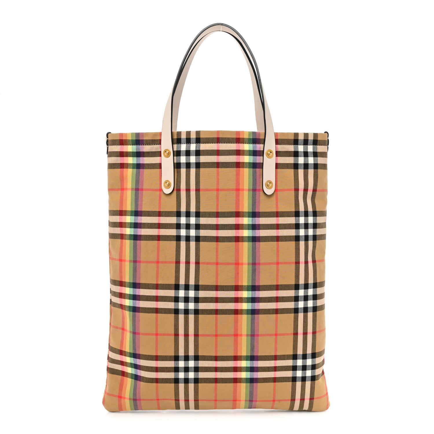 Burberry Vintage Rainbow Check Shopper Tote White 1 of 13