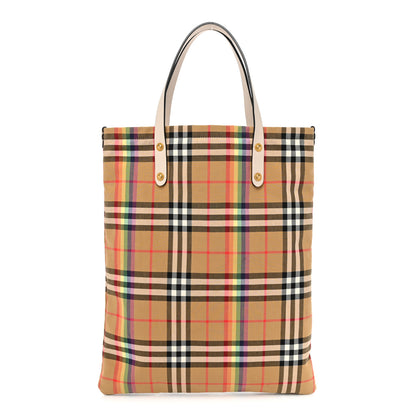 Burberry Vintage Rainbow Check Shopper Tote White 1 of 13