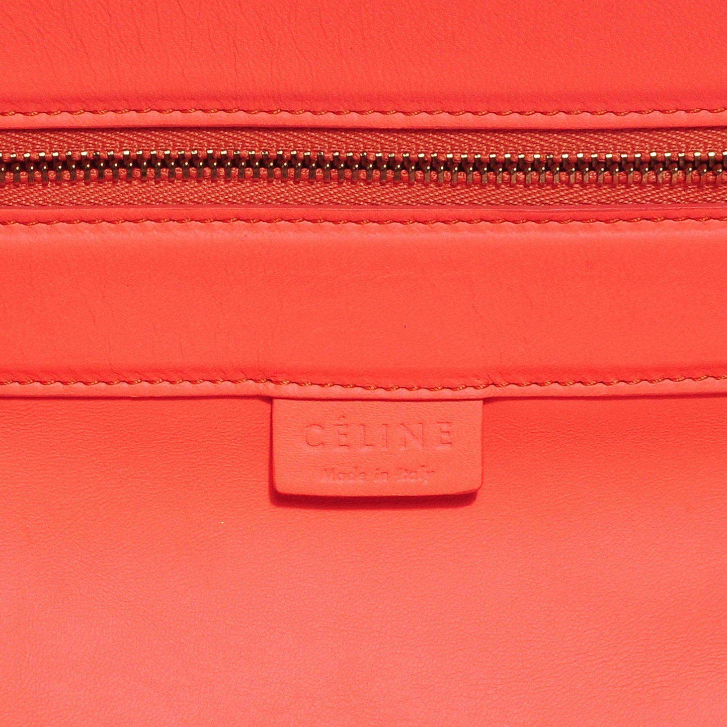 Lambskin Horizontal Cabas Fluo Peach