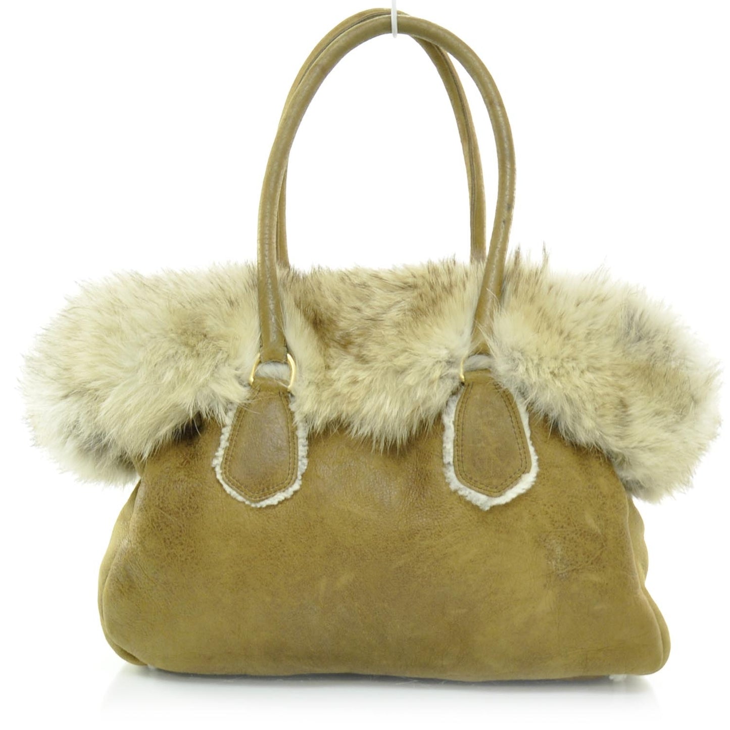 Shearling Fox Fur Trim Tote