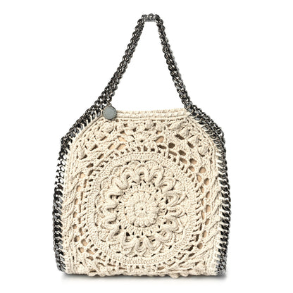 Stella McCartney Cotton Crochet Falabella Ajouree Tote Bag White 3 of 9