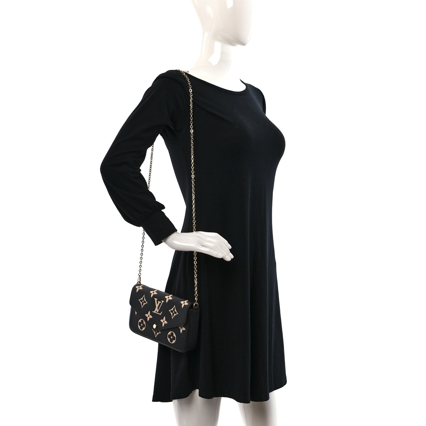 Empreinte Monogram Giant Felicie Pochette Black Beige