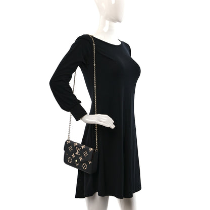 Louis Vuitton Empreinte Monogram Giant Felicie Pochette Black Beige 2 of 15