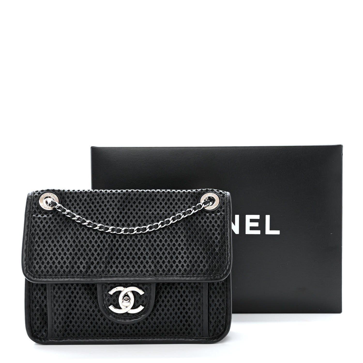 Chanel Metallic Perforated Calfskin Small Up In The Air Flap Black 11 of 11