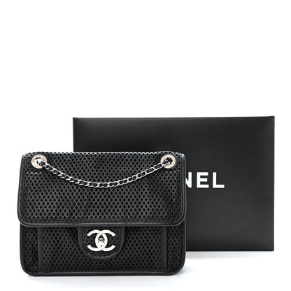 Chanel Metallic Perforated Calfskin Small Up In The Air Flap Black 11 of 11
