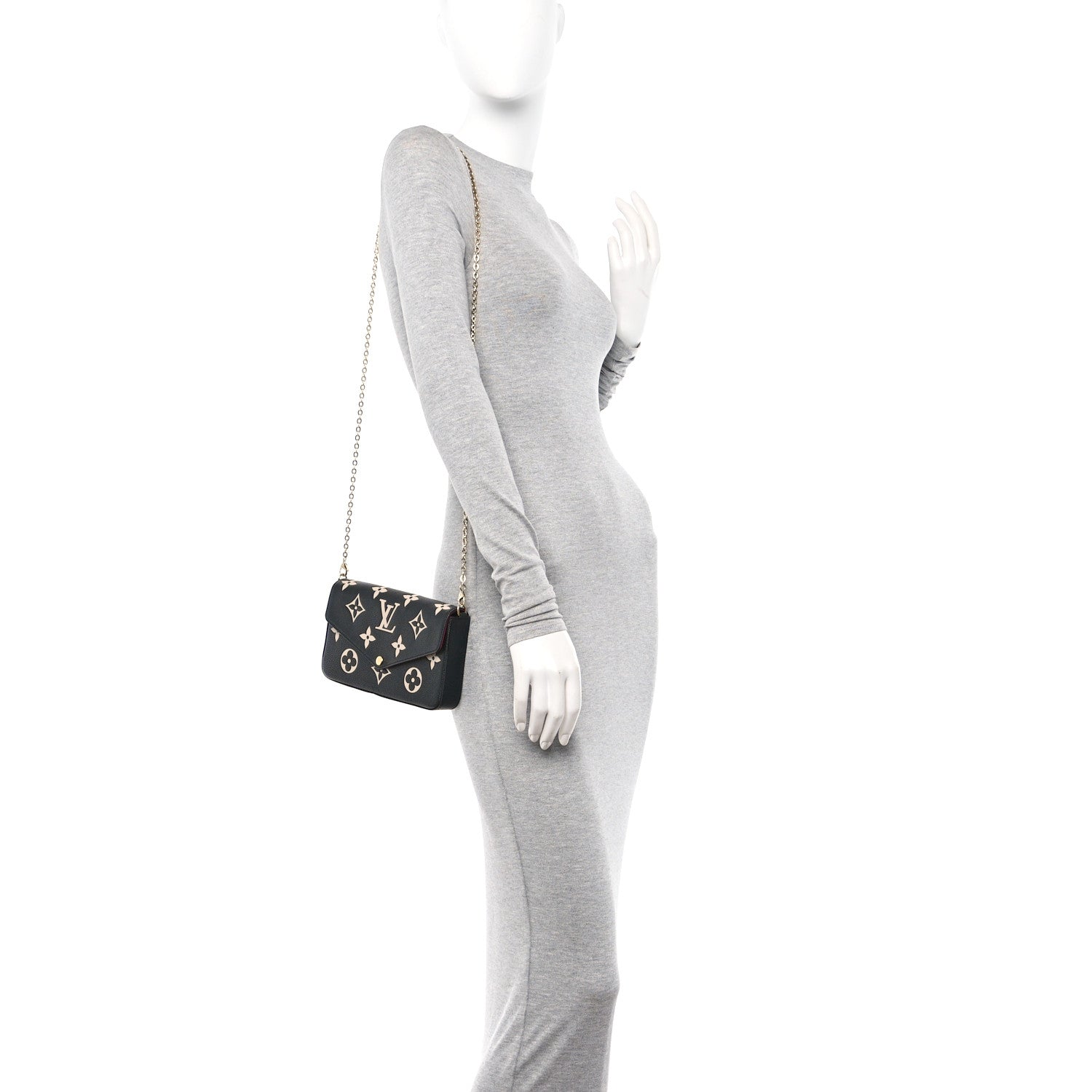 Louis Vuitton Empreinte Monogram Giant Felicie Pochette Black Beige 2 of 10