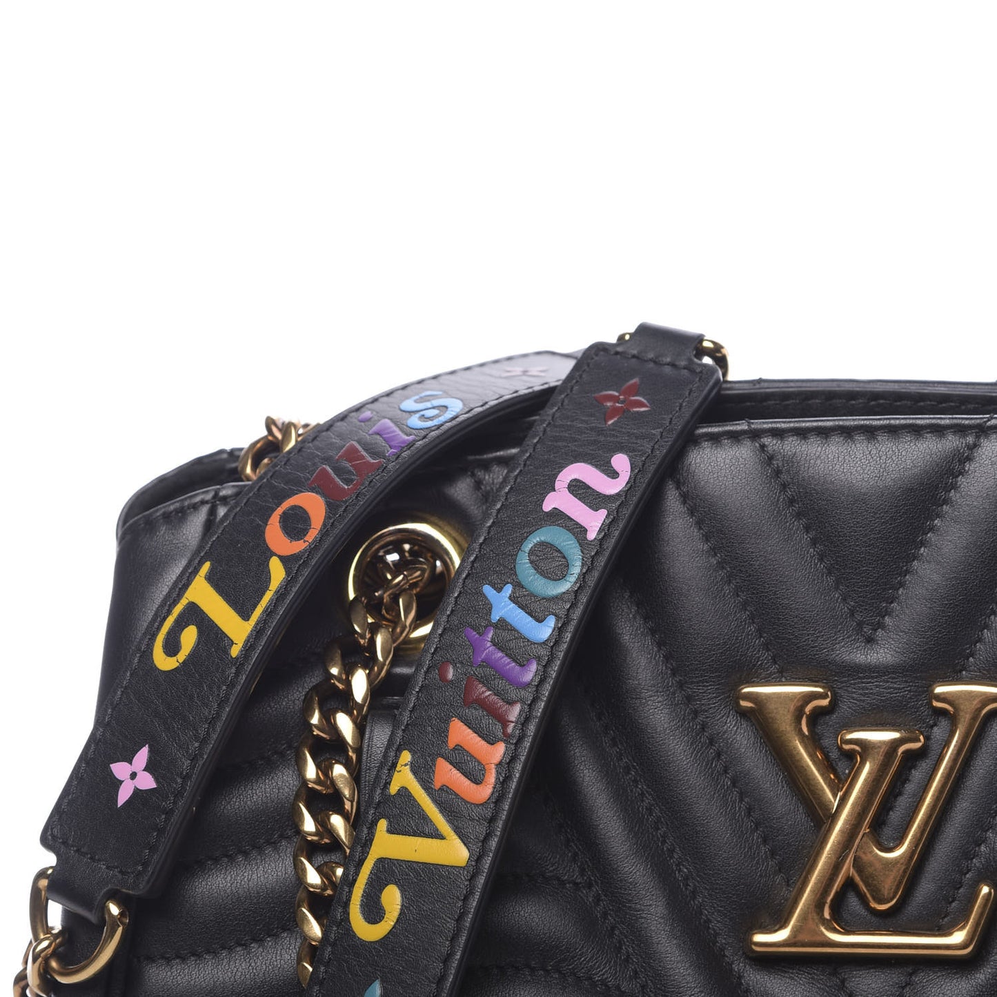 Calfskin New Wave Chain Tote Black