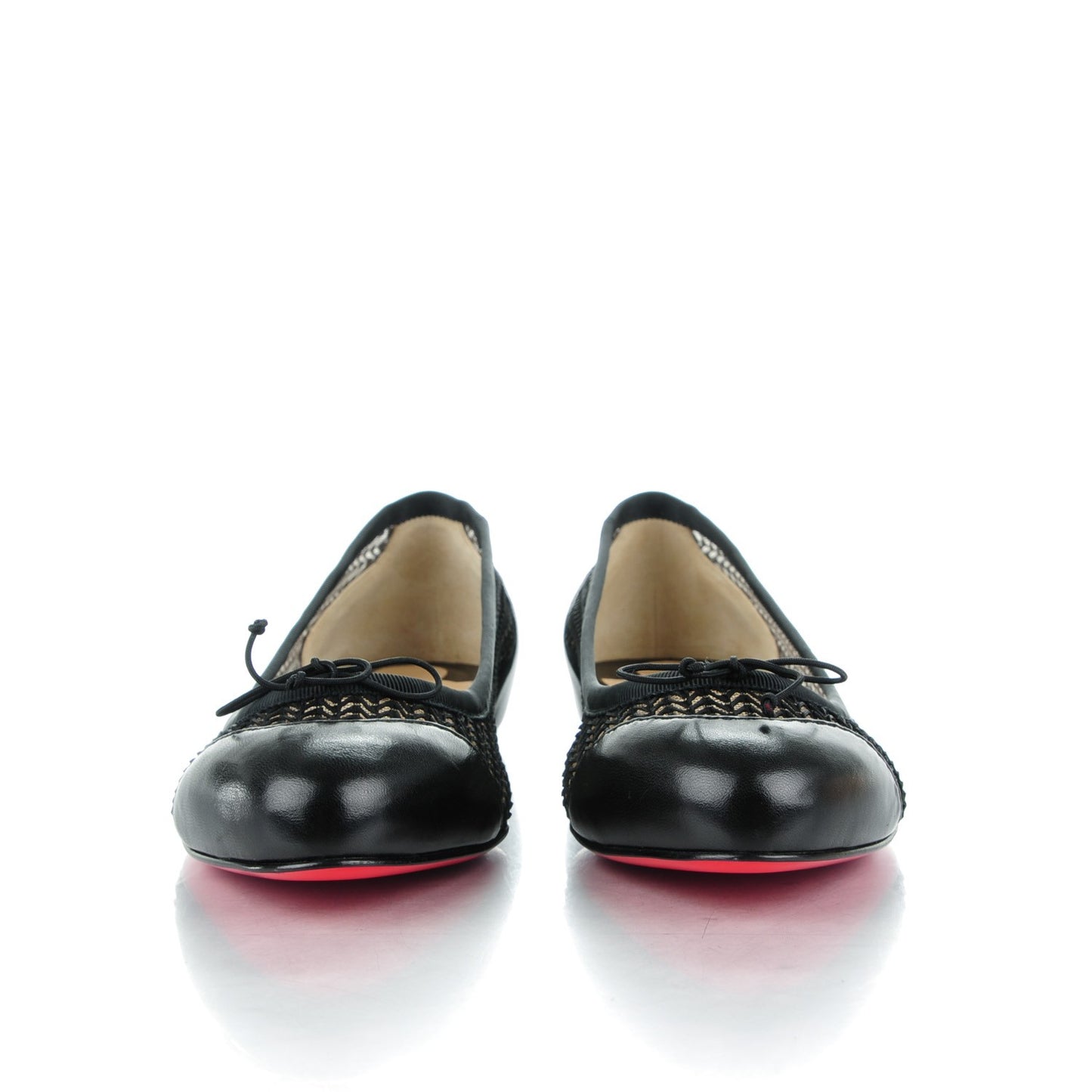 Shiny Nappa Maille Miss Mix Flats 35.5 Version Black