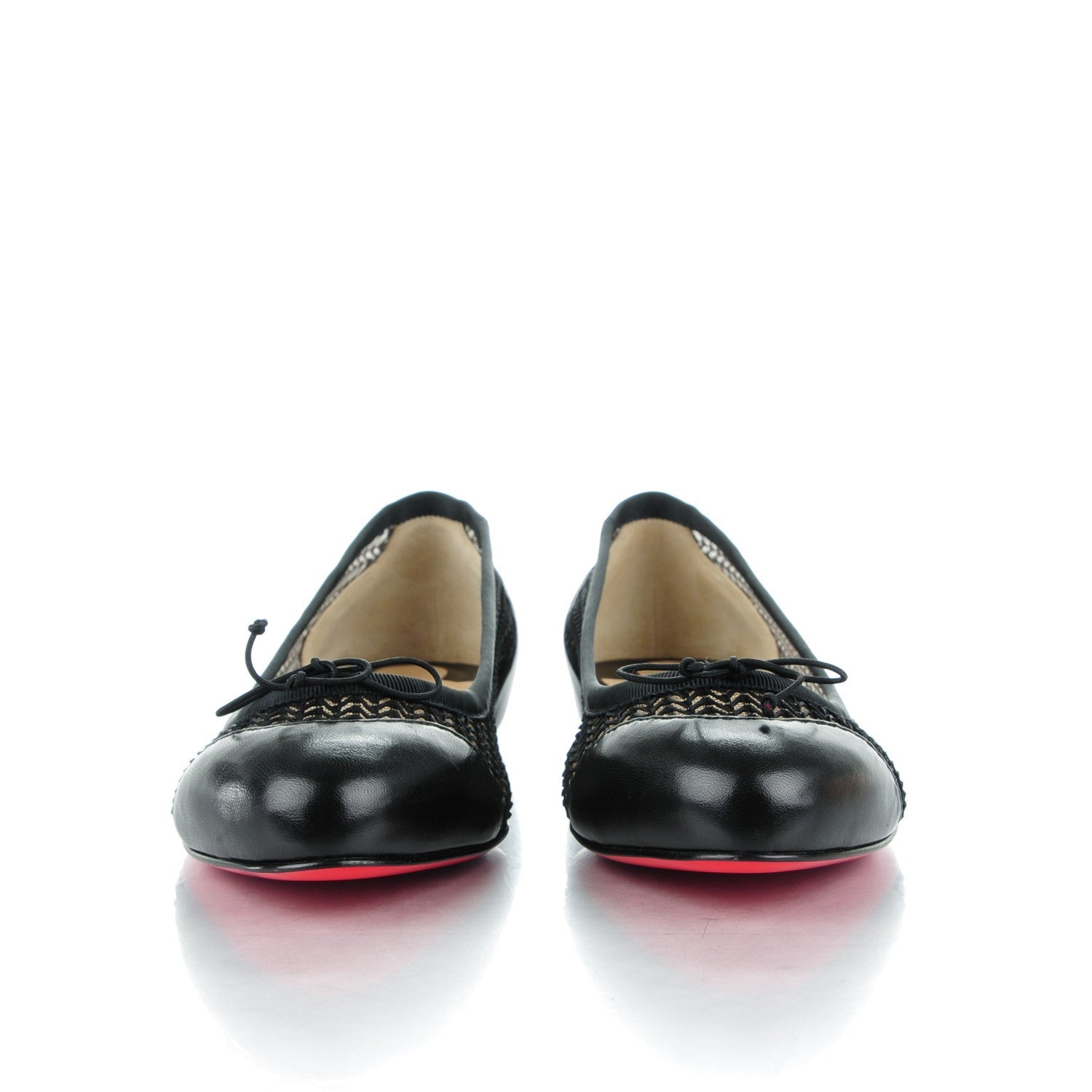Christian Louboutin Shiny Nappa Maille Miss Mix Flats 35.5 Version Black 2 of 8