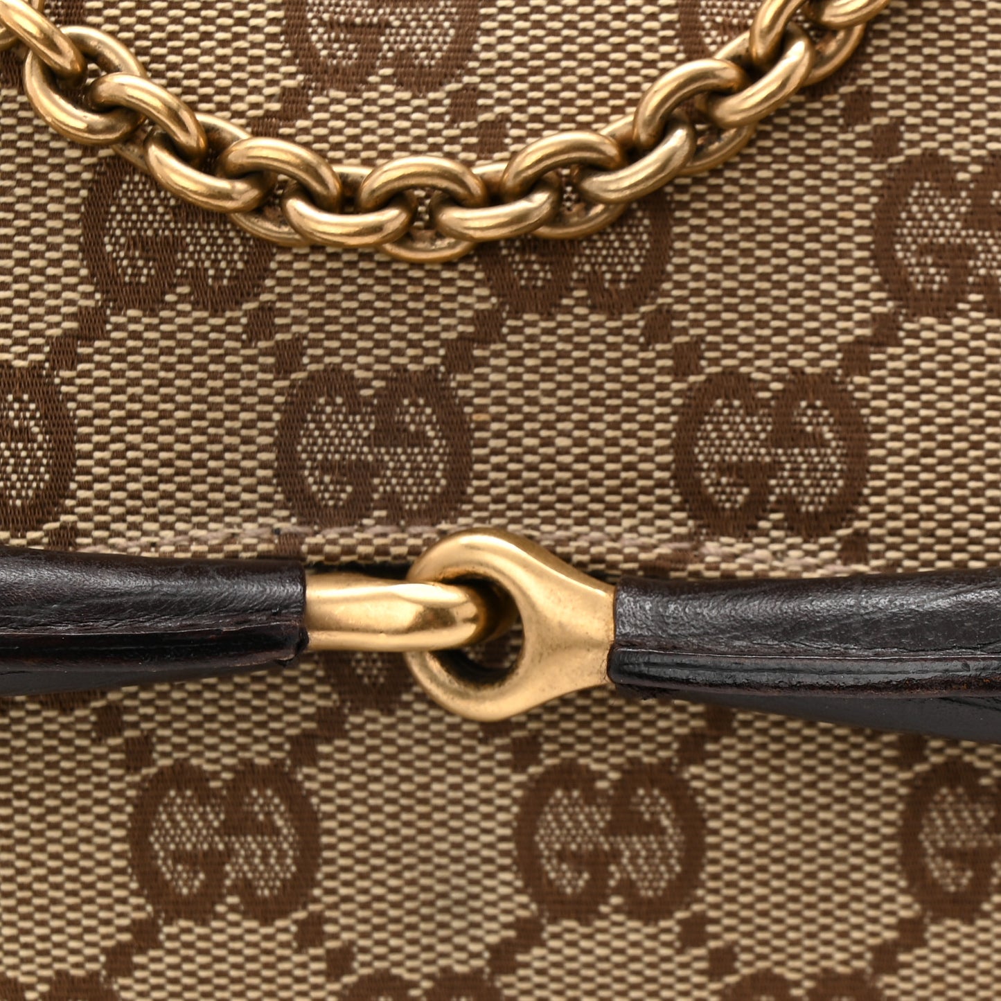 Monogram Horsebit Clutch Dark Brown
