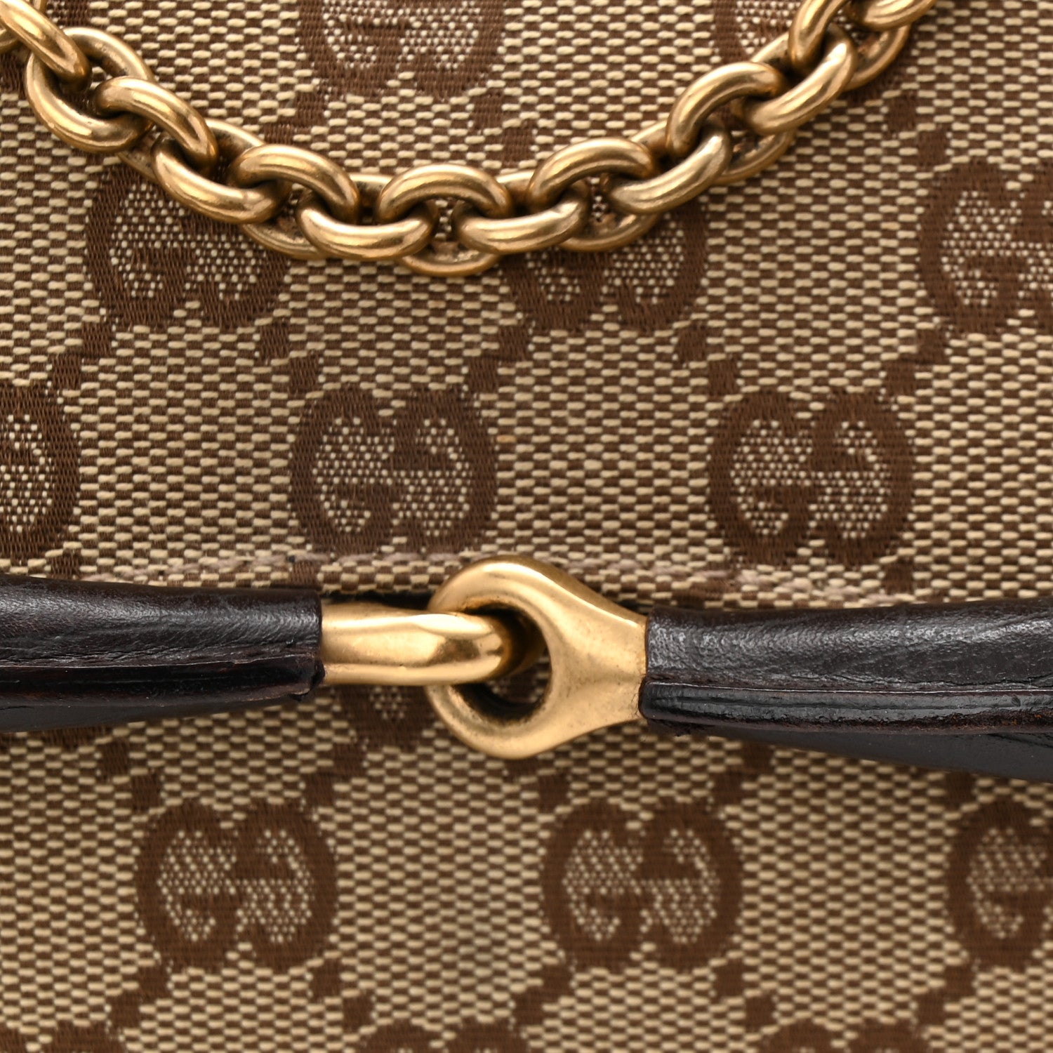 Gucci Monogram Horsebit Clutch Dark Brown 11 of 11