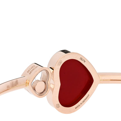 Chopard 18K Rose Gold Diamond Happy Hearts Bangle Bracelet Red 3 of 4