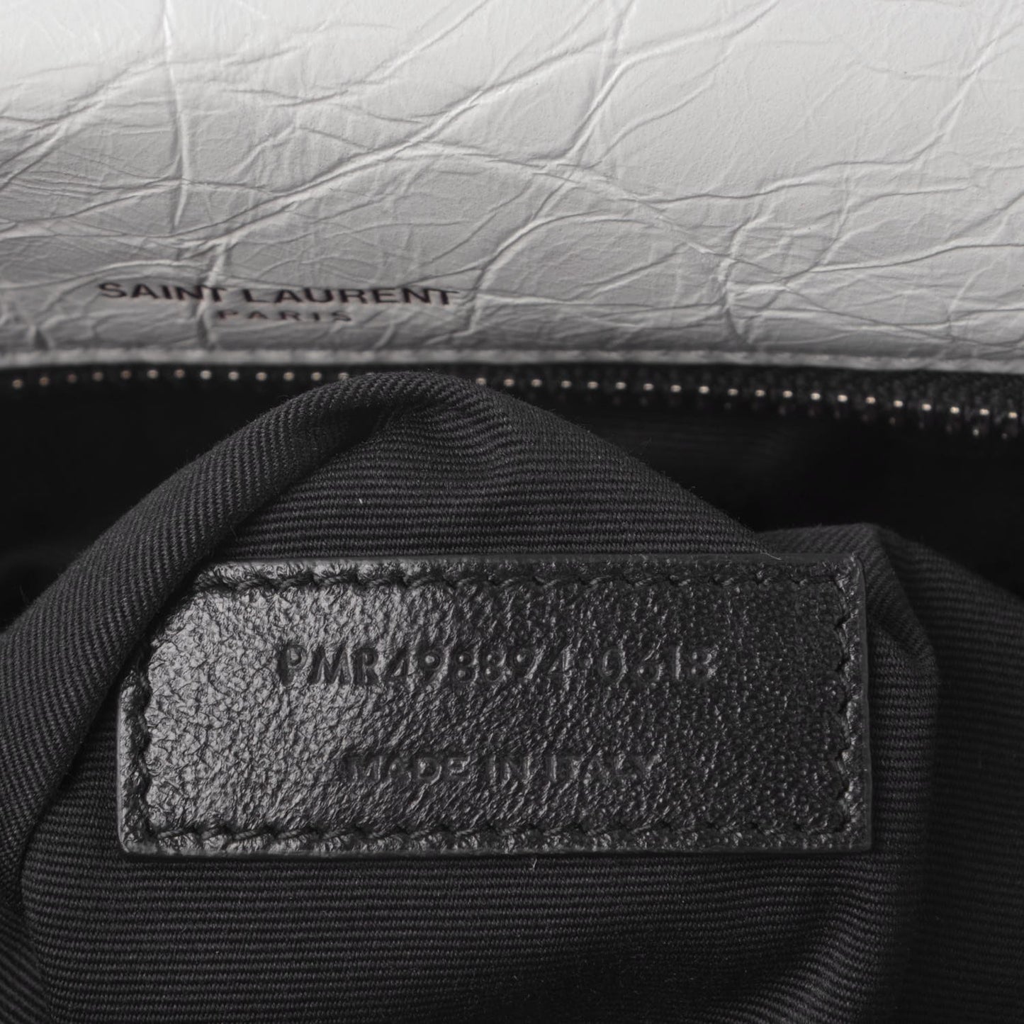 Crinkled Calfskin Matelasse Monogram Medium Niki Chain Satchel Dirty White