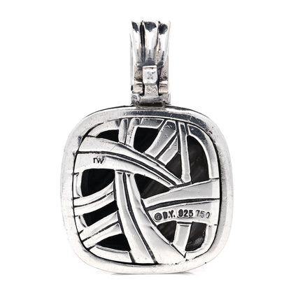 David Yurman Sterling Silver 18K Yellow Gold 16mm Sculpted Cable Enhancer Pendant 3 of 5