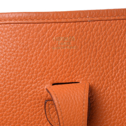 Hermes Taurillon Clemence Evelyne II PM Orange 6 of 11