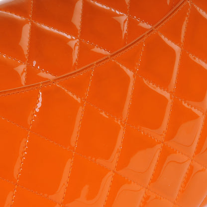 Chanel Patent Quilted Clutch Flap Orange 9 of 9