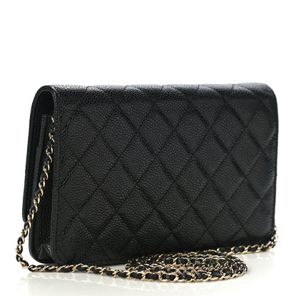 Chanel Caviar Quilted Golden Class Wallet On Chain WOC Black 3 of 12