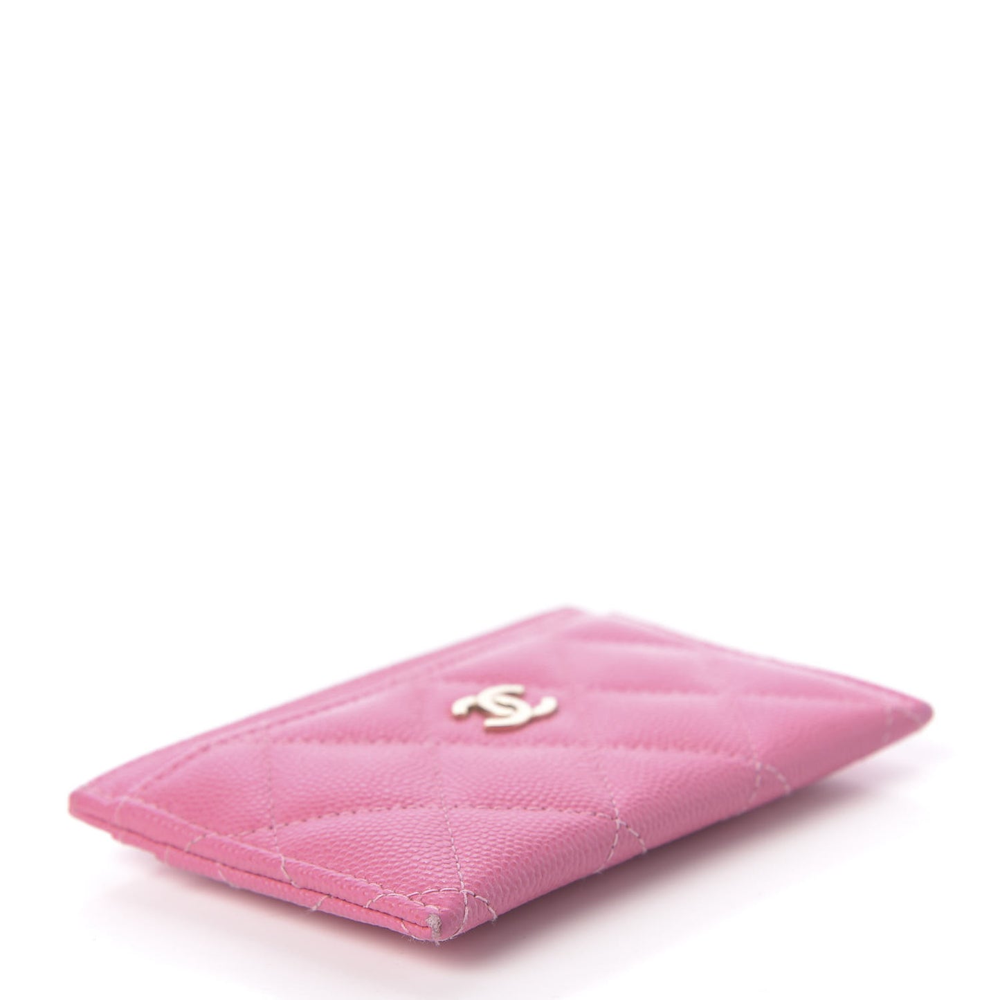 Caviar Quilted Card Holder Pink