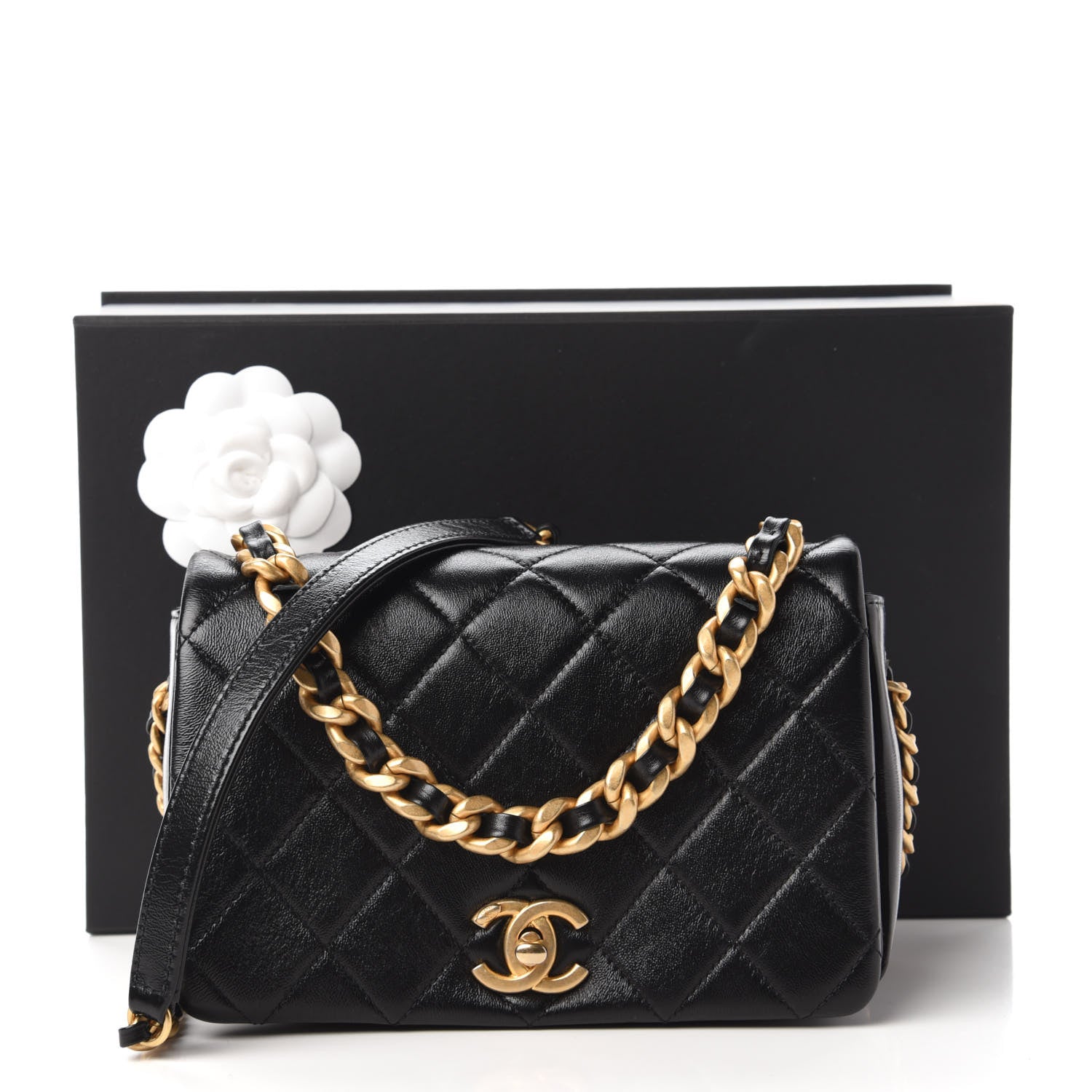 Chanel Shiny Lambskin Quilted Small Fashion Therapy Flap Black 11 of 11