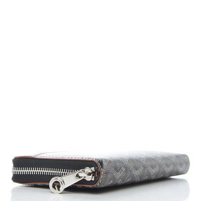 Goyard Goyardine Matignon Zip Around GM Wallet Black Gold 4 of 12